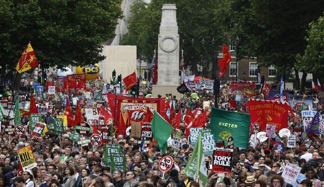 إحتجاجات على سياسة "التقشف" في لندن