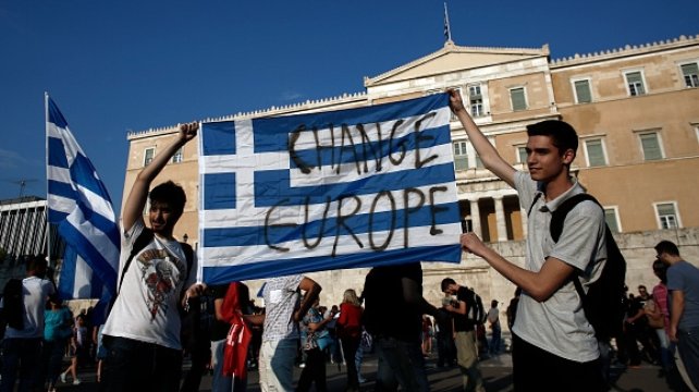 Protestas contra austeridad en Atenas 