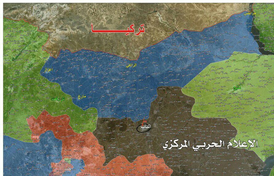 بالخرائط المفصلة..السباق نحو مدينة الباب على أشده بين الجيش السوري ومسلحي تركيا