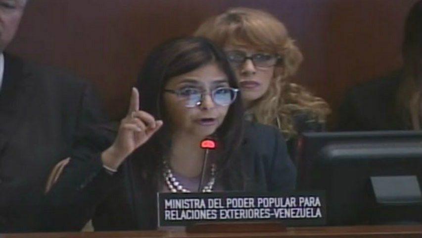 Rodríguez denuncia a la OEA por pretender aplicar la Carta Interamericana contra Venezuela