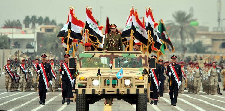 الجيش العراقي يبدأ استعراضاً عسكرياً ضخماً وسط بغداد بمشاركة الحشد الشعبي