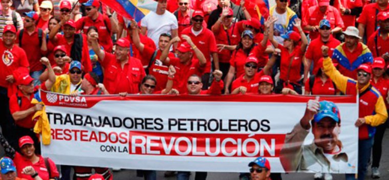 Trabajadores venezolanos se movilizan en apoyo a la Revolución Bolivariana