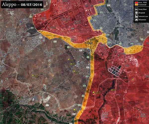 الجيش السوري يستقدم تعزيزات الى حلب من طريق الكاستيلو