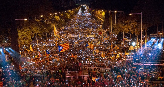 750 mil catalanes marchan por libertad de los presos políticos