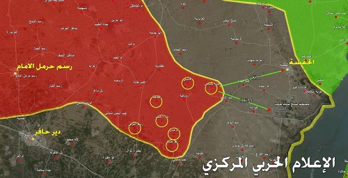 بالخريطة المفصلة..الجيش السوري على مشارف بلدة الخفسة ومحطة الضخ في ريف حلب الشرقي