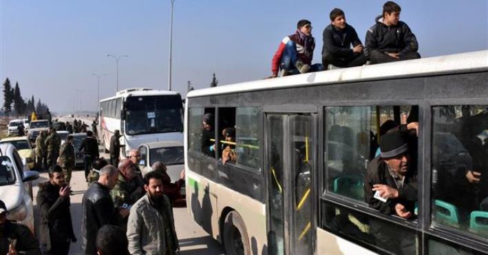 3000 civiles sirios salieron de Al-Fua y Kafraya rumbo a Alepo