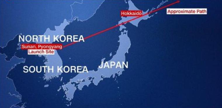 Corea del Norte lanza un misil balístico hacia Japón