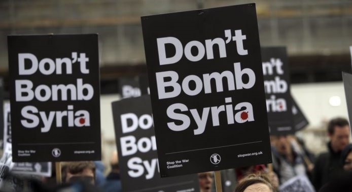 Anti-War Protesters in London Condemn UK, US, France Aggression on Syria