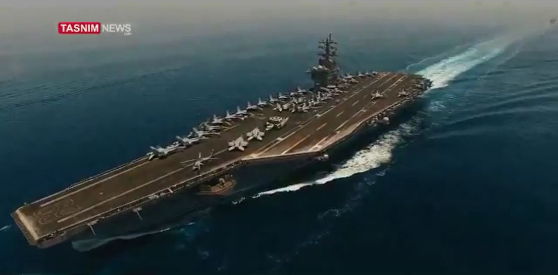 Iranian Drone Films Close-up Shots of US Aircraft Carrier in Persian Gulf