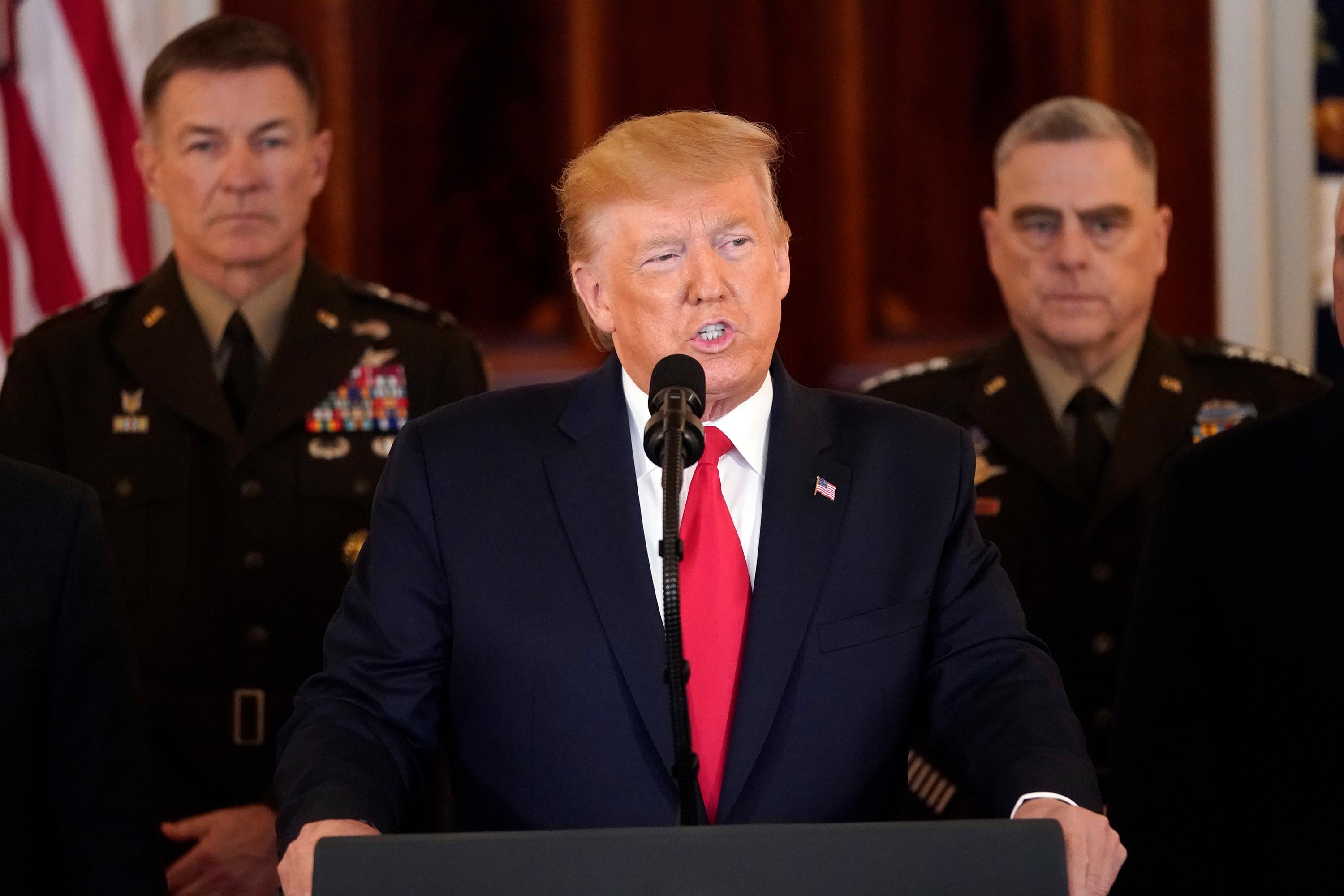 Trump Claims No American Killed in Iran Retaliation, Calls for Peace