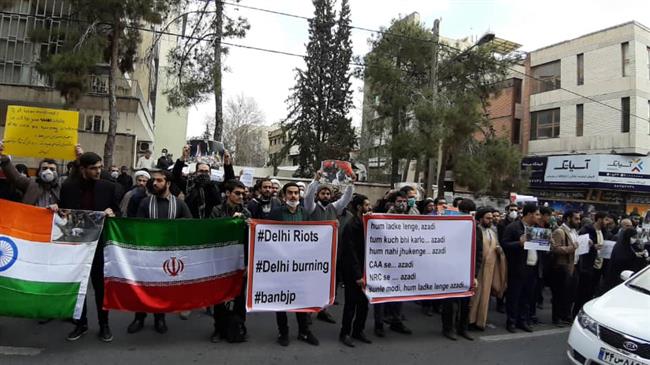 Iranians Protest near India Embassy to Protest against Bloody Violence against Muslims