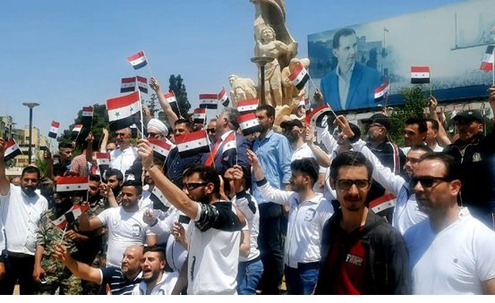 احتشادات جماهيرية تشهدها مدينة حلب احتجاجاً على الجرائم التركية