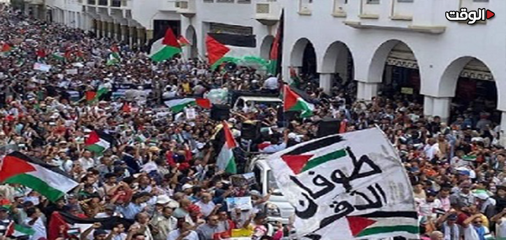 قلب الشعب المغربي مع القلب الفلسطيني.. والمحتل "يرغي ويزبد"