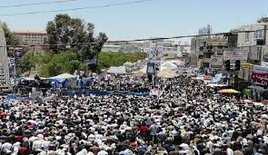 في الذكرى الثامنة للعدوان... حشود ضخمة في صنعاء ومدن اخرى