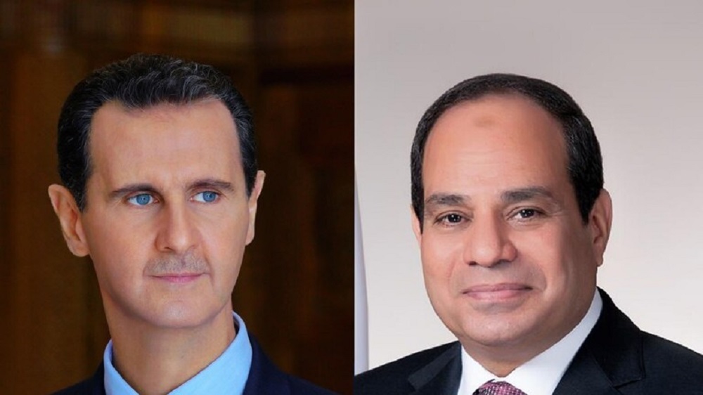 الأسد يتلقى إتصالاً هاتفياً من الرئيس المصري