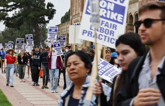 احتجاجاً على قمع التظاهرات التضامنية مع فلسطين... إضراب واسع في جامعات كاليفورنيا
